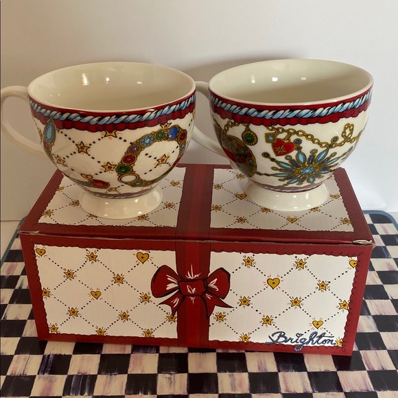 NWT Brighton Jewel & Love Limited Edition 2024 Large Tea/Coffee Cups Set Of 2 - Picture 1 of 10